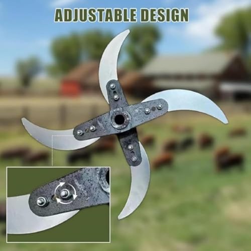 Household Farming Grass Shredder Knife Blades, Adjustable Diameter Vegetable Shredder Blades Set, Vegetable Shredder Set with 12MM Mounting Holes, Easy to Use Home Grass Cutter (1set)