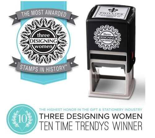Three Designing Women Custom Designer Self-Inking Stamp (Custom Gift Set)