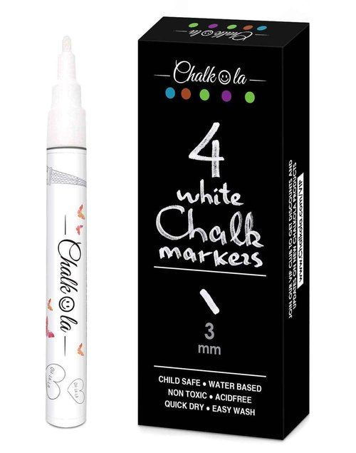 Chalkola 30 Markers 1mm + 4 white 3mm + 6 white Variety Markers Bundle