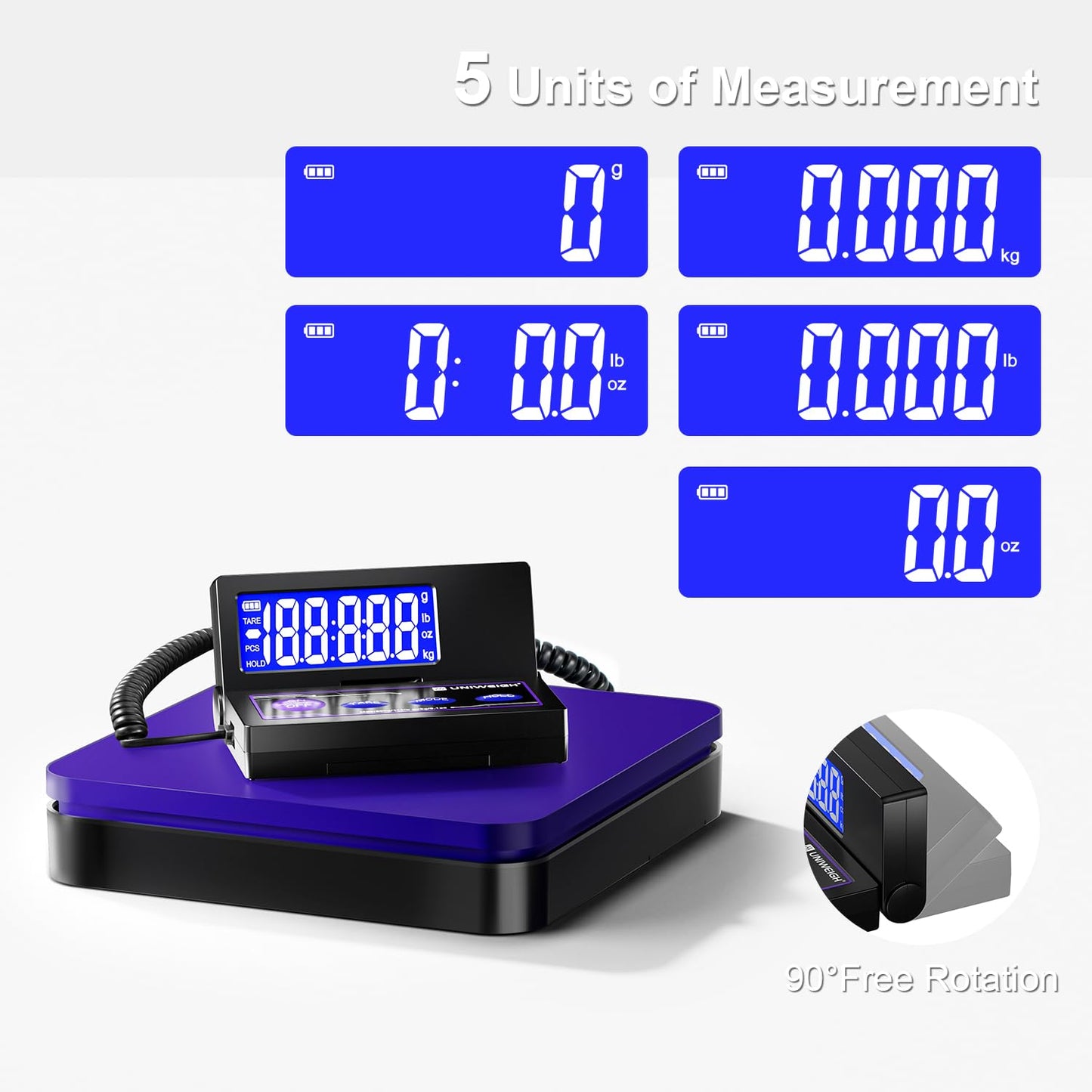UNIWEIGH Digital Shipping Scale 110lbs/0.1oz Accurate Postal Scale