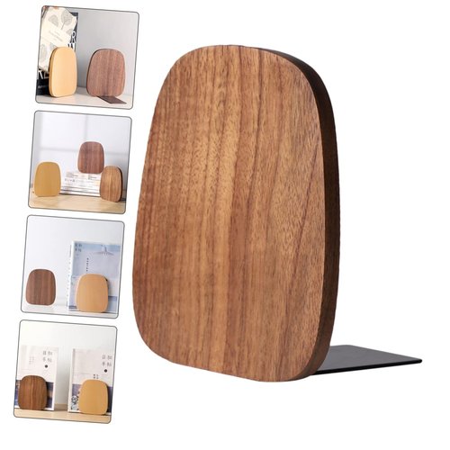 DOITOOL 1Pc Bookend Shelves for Heavy Books Wooden Book Stand Support Storage for Home Office Library Study Organize Your Books Files Stylish Bookshelf