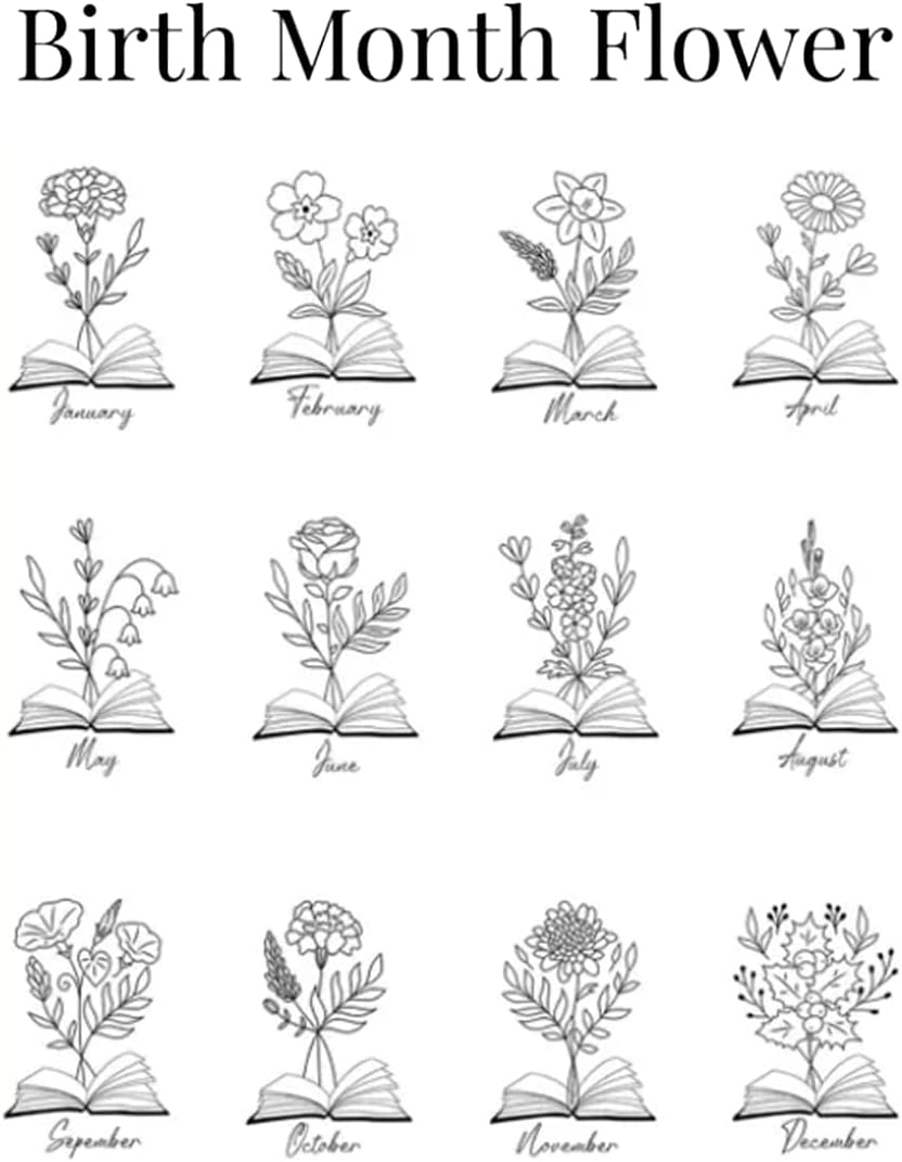 Skiennix Personalized Leather Magnetic Bookmark - Custom Birth Flower Design | Unique Gift for Readers