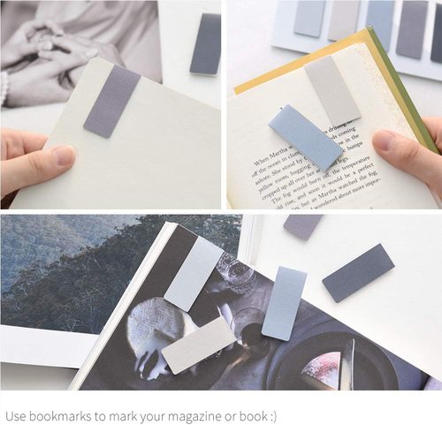 Monolike Magnetic Bookmarks - Solid Pastel, Ocean & Misty Colors | 15-Piece Set