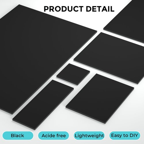 CreGear Foam Board, 24 x 36 x 3/16" Black Foamcore Board, 12 Pack Presentation Board, Poster Board Lightweight Signboard Foamboard for Projects, Crafts, Framing, Art, Display, Foam Core
