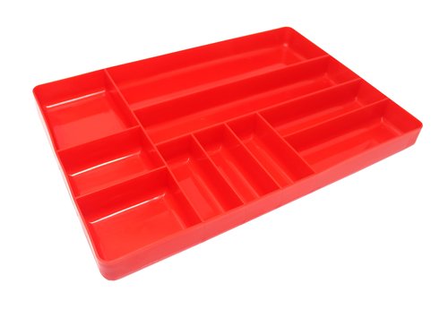JSP Manufacturing Black & Red Stackable Lightweight 10 Compartment Organizer Tray Kit