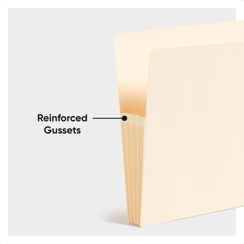 Smead Manila End Tab Expanding File Folders 3-1/2-Inch Expansion Pocket with Gussets, Expandable Letter Size, 25 Count (75124)