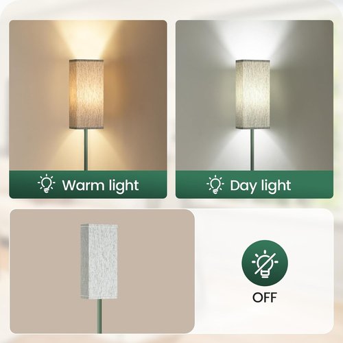 Skiennix 64.6" Floor Lamp - Modern Minimalist Standing Lamp with Foot Switch | Green Finish for Living Room & Office