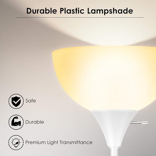 BoostArea LED Floor Lamp - 70.1” Modern Torchiere with Eye-Caring Design for Living Room & Office