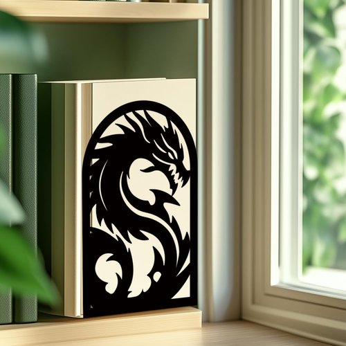 INFUNLY 1 Pair Metal Book Ends for Shelves Loong Non-Skid Bookshelf Holder Stand Black Book Stopper Support for Desktop 7.1x4.7x3.5 for Home Office Library School Kitchen Decor
