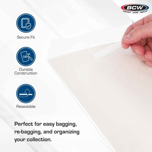 BCW Current Resealable Comic Bags & Boards | Preloaded Sleeves & Backer Boards for Modern Comics (250 Pack)