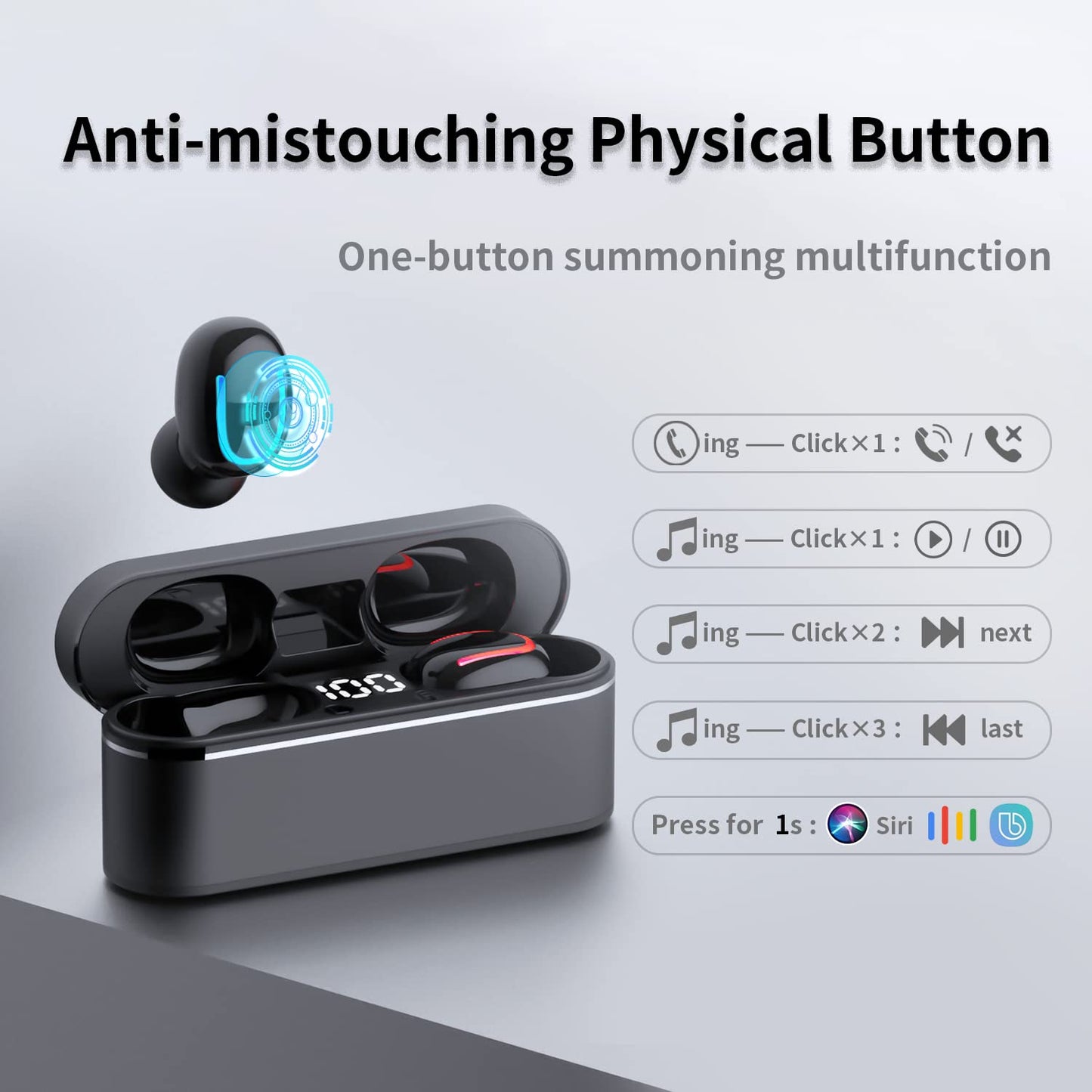Wireless Earbuds Bluetooth 5.1 True Wireless Earbuds with Microphone,Noise Cancelling Wireless Ear Buds,Smallest Earbuds for Android,iOS,Ear Phone Wireless Earbuds,audifonos Bluetooth inalambricos…