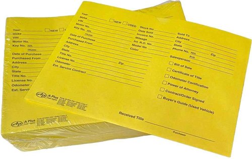 A Plus Dealer Supplies Vehicle Printed Dealer Jackets #5110 DSA-546 Yellow, 100 Quantity (P13*)