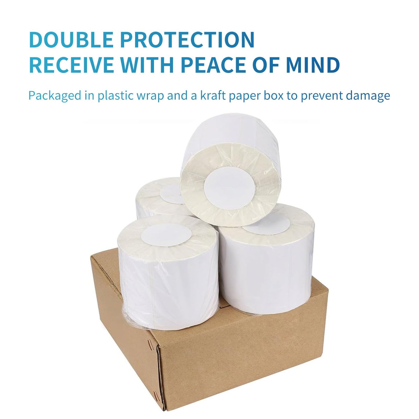 9527 Product 4x6 Direct Thermal Shipping Labels for Zebra 2844 ZP-450 ZP-500 ZP-505,Blank,450 Labels/Roll, 1" Core,Total 6 Rolls