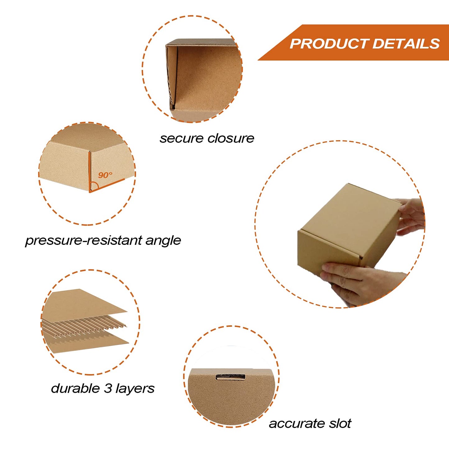 PHAREGE 6x4x3 inch Shipping Boxes Bulk 25 Pack Brown