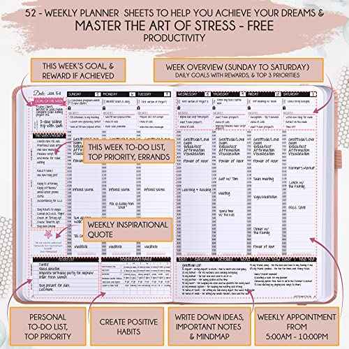 Law of Attraction Planner ? Undated Hourly, Weekly & Monthly Goal Setting Planner, 12-Month to Increase Productivity | Life & Gratitude Journal, Include Foldable Vision Board, Gift Box & Stickers