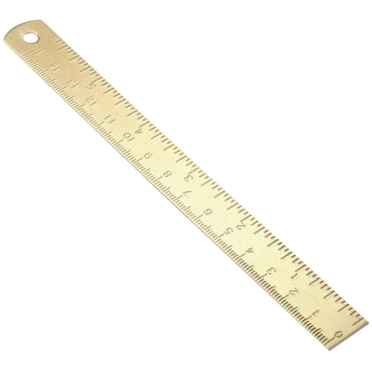 Skiennix Brass Ruler - Gold Metal Drawing Tool for School & Office | Perfect for Geometry & Drafting