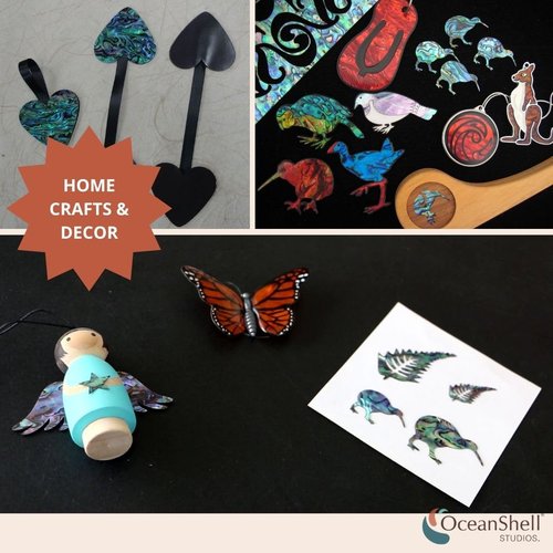 Abalone Shell Inlay Veneer for DIY or Professional Inlay Embellishments - Sustainable New Zealand Paua Natural- With 3M Double Sided Tape Backing - 9.45"X2.75"