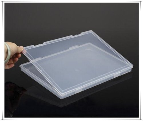 Portable A4 File Box Transparent Plastic Box Office Supplies Holder Document Paper Organizers Case PP Storage Collections Container Magazine Organizers Box Case 2pcs (11.8 x 8.3 x 0.8inch)