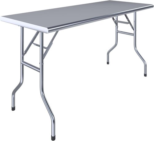 AmGood Stainless Steel Folding Utility Table - 24" x 60" Open Base Design for Versatile Use
