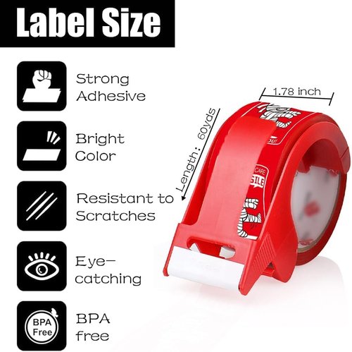 Funny Fragile Tape | Mummy Design Box Sealing Tape - Easy Tear, Safe for Shipping - 1.78 Inch x 60 Yards