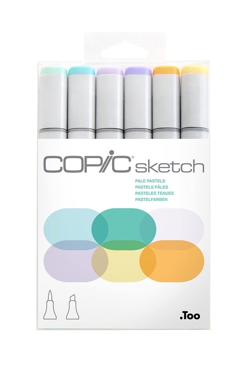 Copic Sketch Marker Pale Pastel Set, 6 Color Set