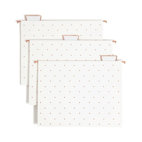 U Brands Desktop Fashion Filing Set, Desktop Organizer, Wire Metal, Rose Gold, 10 Pieces
