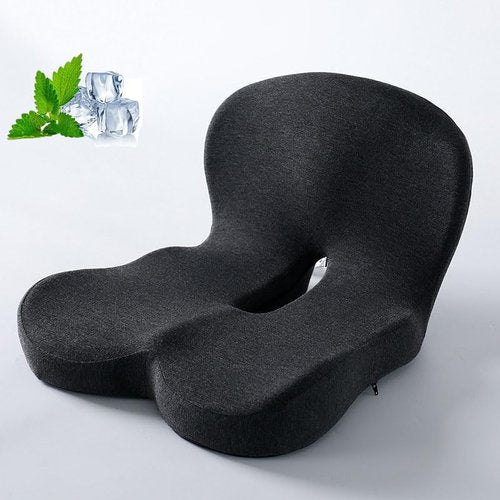 Memory Foam L-Shaped Integrated Seat Cushions, Car Seat Ergonomic Design,Back Support Memory Foam Seat Cushion for Office Chair (Black)