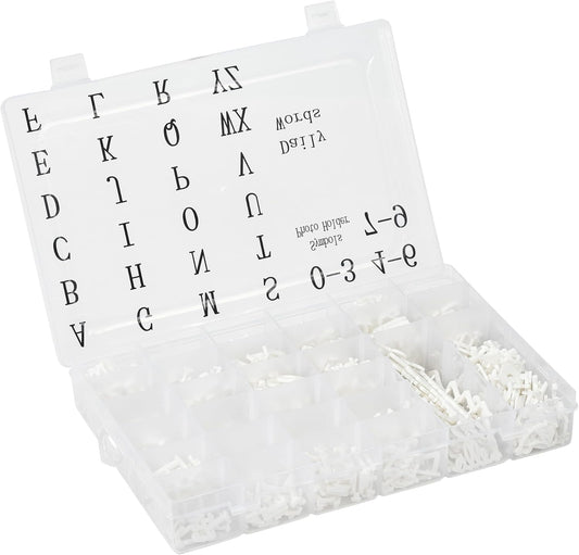 Skiennix Pre-Cut Letters for Felt Letter Board - 736 Pieces with Cursive Characters & Sorting Tray (White)