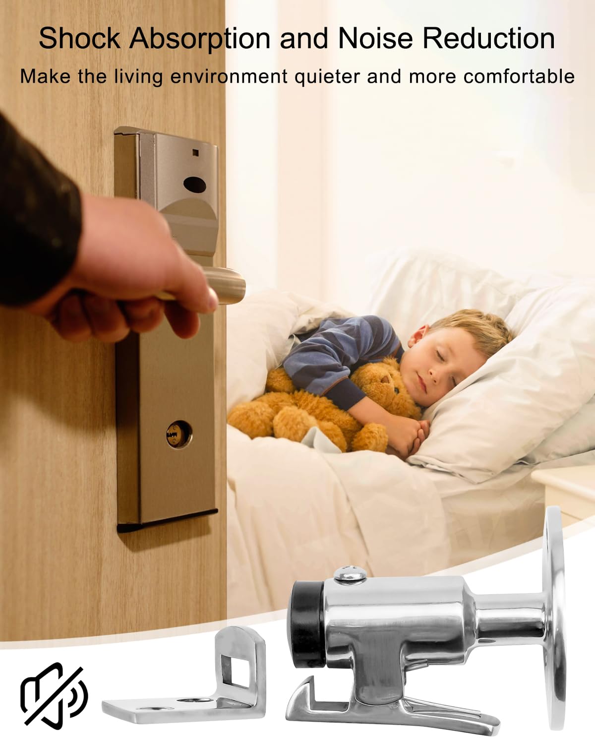 2PCS Door Stopper Catch Set Marine Grade 316 Stainless Steel, Heavy Door Holder Catch Hatch Stopper Soft Stop Keep Door Open Surface Mirror Reflection for Marine Doors Yacht Boat Ships Motorhome 1PCS