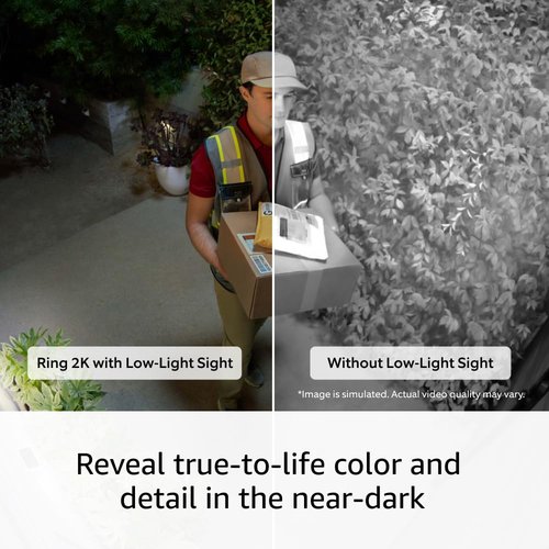 Introducing Ring Outdoor Cam Plus, Plug-In — Wide-Angle 2K Video with Ring Vision, Low-Light Sight for full-color night vision, Mount-anywhere versatility, Black