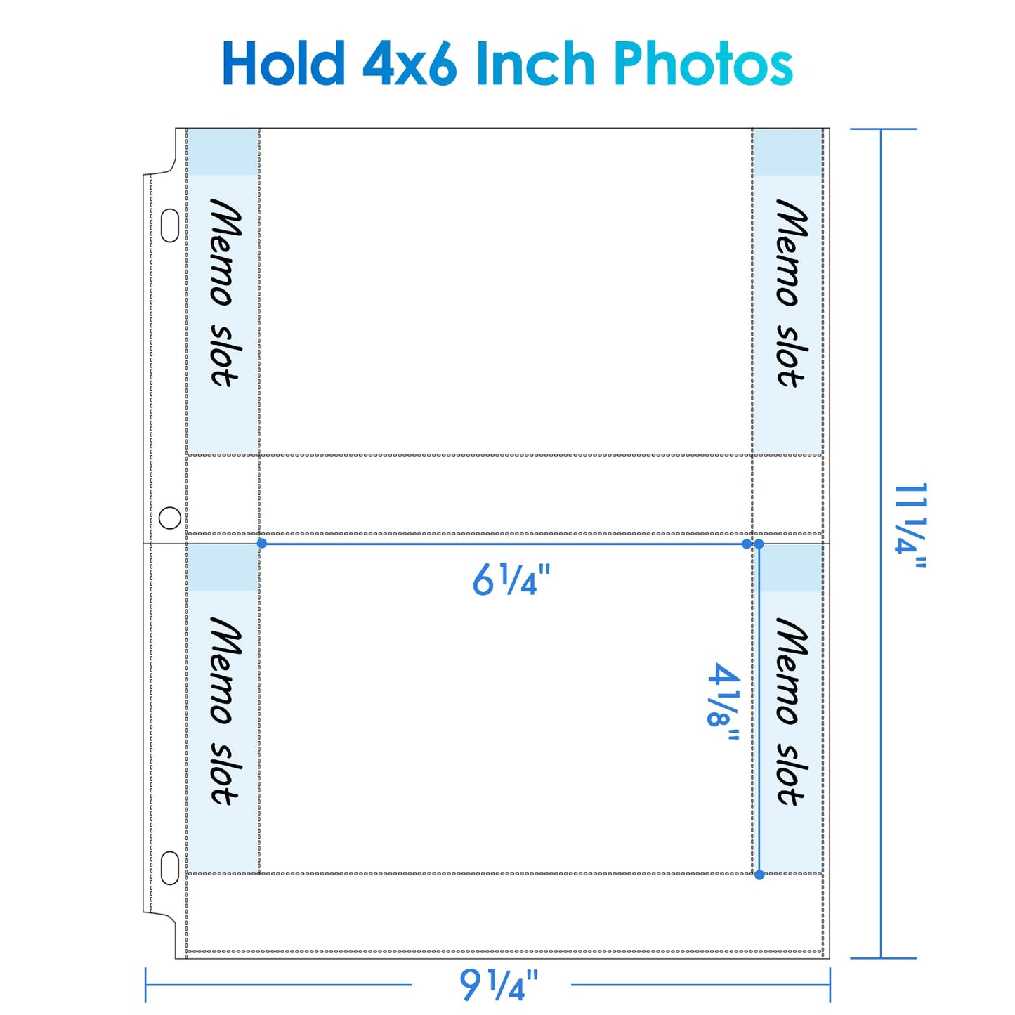 MaxGear 30 Pack 4x6 Photo Sleeves for 3 Ring Binder (120 Pictures),2 Pocket