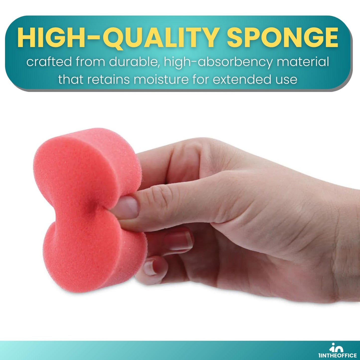 1InTheOffice Sponge Cup Moistener, Fingertip Paper Moistener, Finger Moistener for Paper (2 Pack)