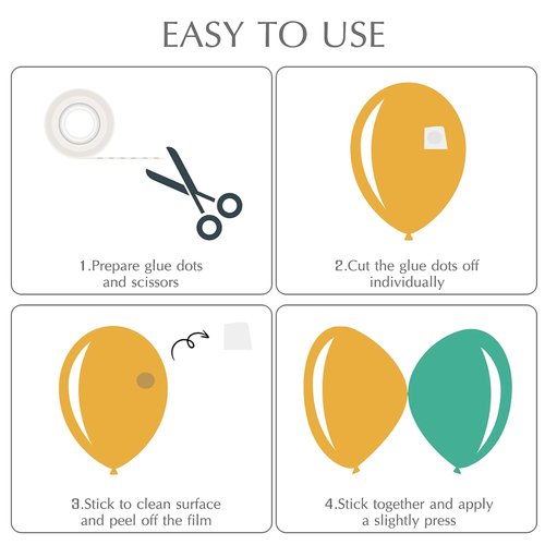ALLFUN Clear Glue Dots - 1000 Removable Double-Sided Adhesive for Crafts & Balloons