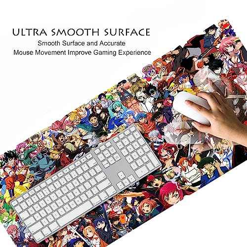 Extended Large Gaming Mouse Pad, Full Desk Keyboard Mouse Pad, XXL Bigmouse Pad with Anime, Waterproof and Anti-Skid for Office Desk Decor (31.5¡¿11.8¡¿0.1 inch)