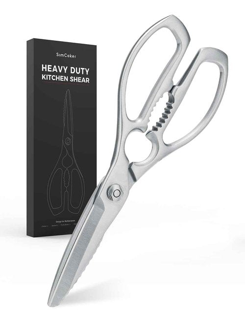 SimCoker Heavy-Duty Kitchen Scissors Forged from Stainless Steel, Kitchen Shears for Food, Ideal Cooking & Culinary Scissors for Meat, Poultry and Vegetables, Dishwasher Safe, 5-Year Warranty