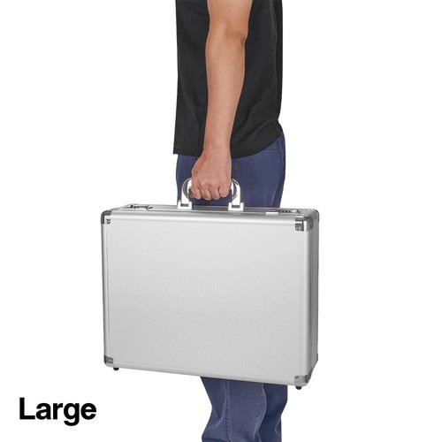 GODLONSEN File Organizer Storage Box - 18.8 x 14.5 x 6.2 Inch X-Large, Portable Locking Storage Totes with Dual Combination Locks, Lock Boxes for Personal Items, Cash, Briefcase - Silver