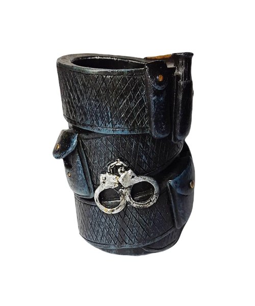 Eosphorus Police Officer Belt Pen and Pencil Holder - Police Decor Memorabilia Polyresin Desk Organizer