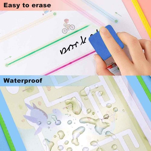 30 Pack Dry Erase Pocket Reusable Dry Erase Pockets Sheet Clear Durable Plastic Sleeves 10" x 13" Clear Plastic Sheet Protectors, Teacher School Classroom Supplies