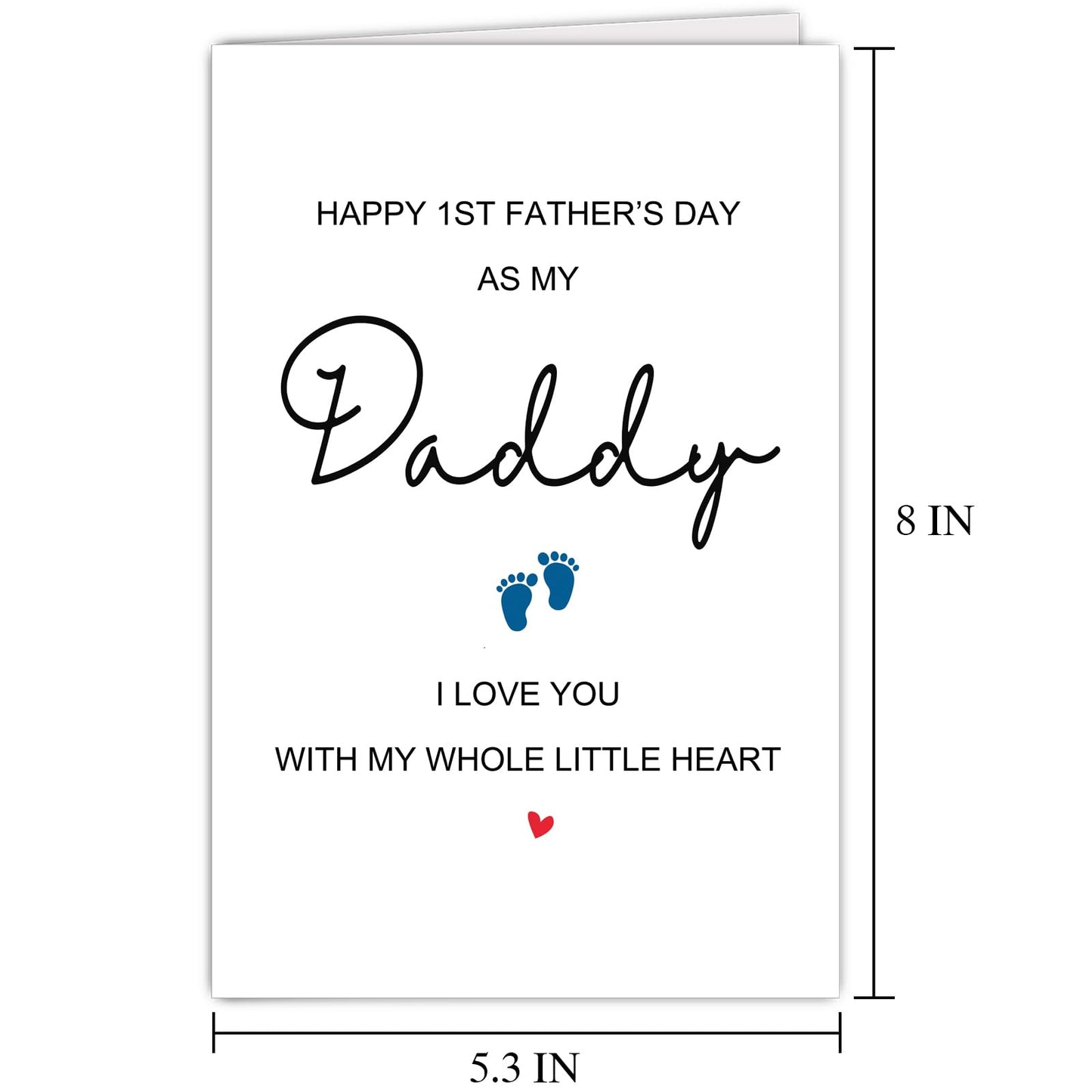 Supoeguk Cute 1st Father's Day Card from Newborn Baby, First Fathers Day Card for New Dad, Happy 1st Father's Day As My Daddy