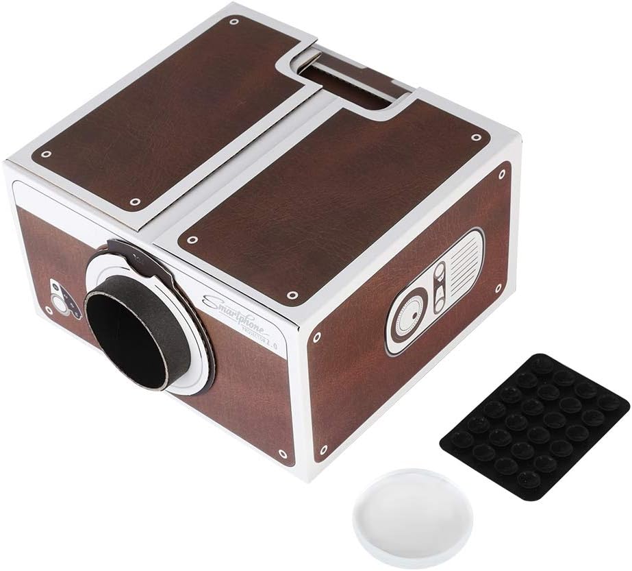 Skiennix Mini Portable Smartphone Projector - 2nd Gen, Brown, Ideal for Kids' Entertainment