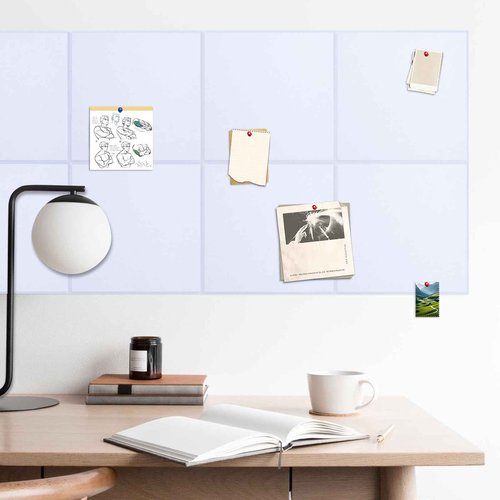 Pektiftn Large Felt Cork Board 47"x35", 12 Pack 11.8"x11.8" Corkboard Wall Tiles, Home Office Felt Bulletin Board for Photos, Notice Pin Board with 60 Push Pins, 60 Safe Removable Adhesive Tabs-White