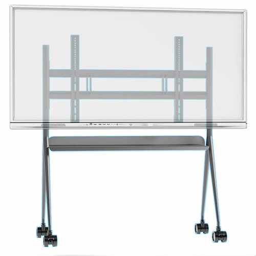 Tiburn Mobile Smart Board Stand with Locking Wheels for 55" - 75" Interactive Whiteboards | Adjustable Height, Removable Stand for Home, Classroom, Office