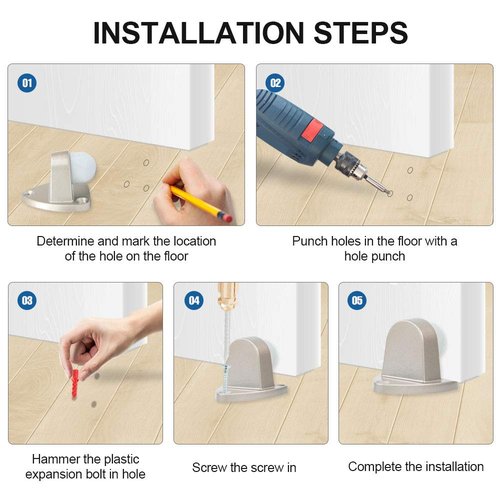 CG PLUS Floor Door Stopper with Rubber pad 2pack, Circle Shaped Door Stopper, Protecting Wall (2.7inch x 15pack, Satin Nickel)