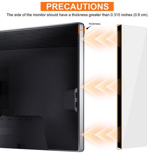 FaitAtten 2-Pack Frameless Monitor Sticky Note Boards - Screen Memo Board for Edgeless Monitors, Decorative Computer Transparent Side Panels, Home Office Computer Memo Holder