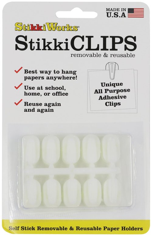 Stikki Works White Clips 20 per Pack Teacher Classroom Aid