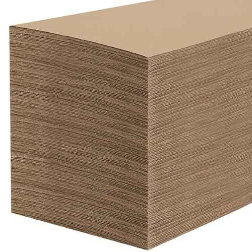 100 Pack 12 x 9 Inch Corrugated Cardboard Sheets, 2mm Thick Corrugated Cardboard Filler Inserts Flat Kraft Cardboard Sheets For Shipping, Mailing, Crafts