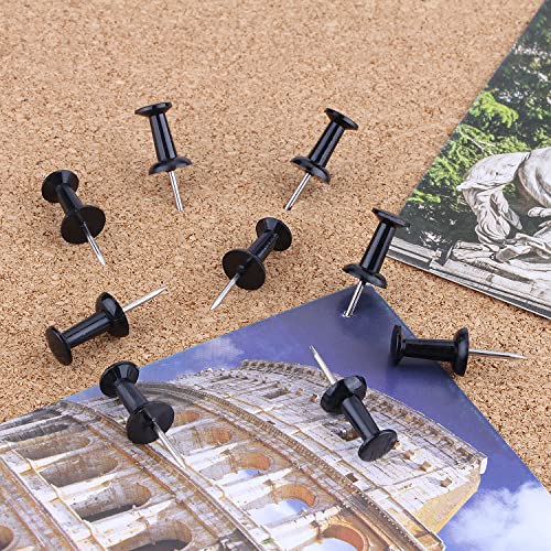 Yalis 100-Count Black Push Pins Thumb Tacks – Steel Point & Plastic Head