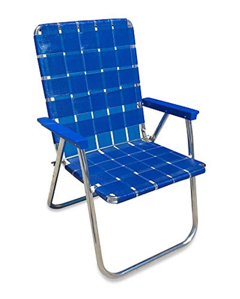 Lawn Chair USA Folding Aluminum Outdoor Patio Lawn Chair | Heavy-Duty Webbed Chairs for Camping, Sports, Beach, Yard & Tailgating | Lightweight Portable | Classic - Red/White