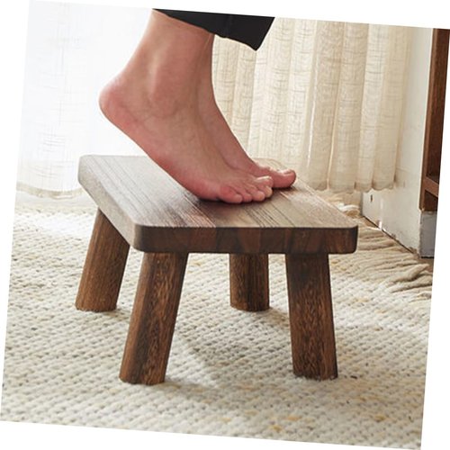 Cabilock Wooden Step Stool Rectangle Small Foot Stool for Kitchen Bathroom Bedroom