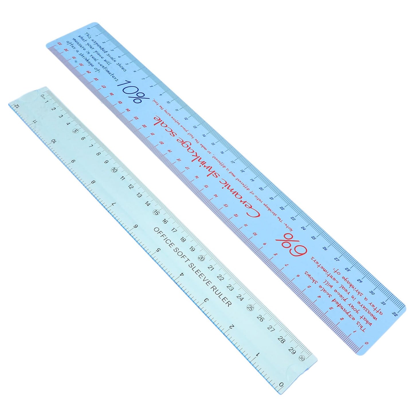 SHINEOFI Ceramic Shrinkage Scale Ruler for Clay 2 Pack Flexible Pottery Measuring Tool 14.17 in Scale Ruler for Sculpture Model Making and Ceramics